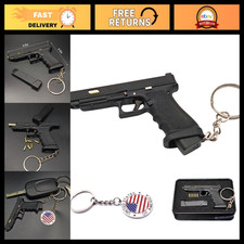 Mini Gun Keychain - Tiny Pistol Pendant, Cool Novelty Keychain for Men, Black picture