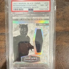 2021 Upper Deck Marvel Black Diamond Diamond Shards Relic Black Panther C0 PSA 8 picture