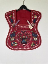 Vintage German Holiday Folk Art Kitchen Wall Hanging “Ich halte Ordnung” Red NOS picture