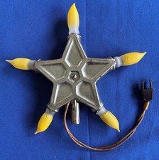 Vintage Royal Star Metal Christmas Tree Topper C7 Bulbs Five Light picture