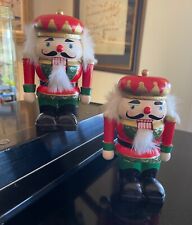 Vintage 6-inch-Tall Red and Green Soldier Christmas Wooden Nutcracker picture
