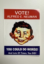 Alfred E. Neuman Sticker Mad Magazine Vote picture