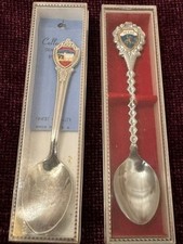 Vintage Western States Souvenir Spoons Set - Texas & Utah With Cases picture
