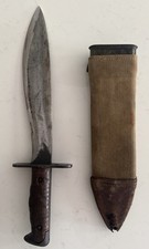 RARE Antique USA Bolo Fighting Knife. WWI 1918 Plumb Phila. Scabbard US Mod 1917 picture