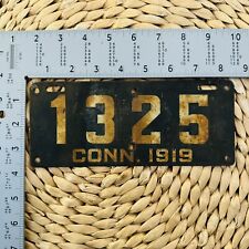 1919 Connecticut License Plate 1325 MOTORCYCLE SIDECAR Harley Indian BMW Norton picture