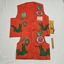 Vintage Indian Guide Father & Son Vests Headband YMCA Y-Indian Patches 70's Rare picture