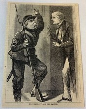 1879 magazine engraving ~ THE SERGEANT AND THE PASTOR picture