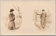 c1910s Photo RPPC Postcard Man & Woman in Very Nice Clothes - Fashion Glamour picture
