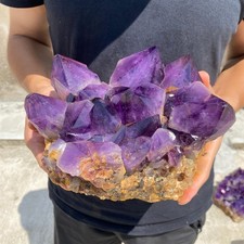 8.7lb Natural amethyst cluster quartz crystal Raw mineral specimen healing picture