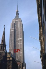 #XX166 - Old 35mm Slide Photo- Empire State Building- NYC- Red Kodachrome 1950 picture