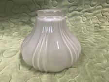 VTG Phoenix Glass Pendant Pan Light Fixture Lamp Shade Frosted Ribbed picture