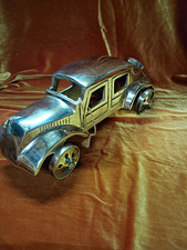 Silver Tone Metal Model Car Sedan Decorative Collectible Display Piece 10