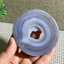 Natural Agate Slice Quartz Crystal Hand-cut Slab Ore Specimen Healing 58g picture