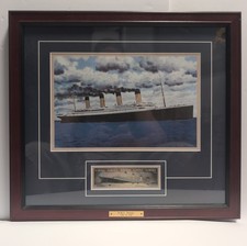 Vintage R.M.S. Titanic Out To Sea Print Postal Commemorative Stamps 20x18 picture