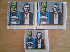 Vtg. Universal Monster 16ct Beverage Napkins & 2 16 ct. Luncheon napkins picture