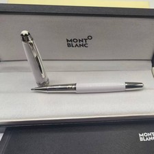 Montblanc Meisterstück 163 Classique White Platinum Rollerball Pen Luxury NIB picture
