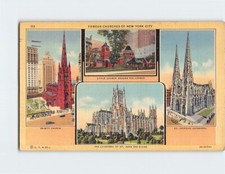 Postcard Famous Churches in NYC USA picture