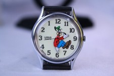 Rare Vintage Seiko by Lorus Backwards Goofy Glow in The Dark Disney Watch 1980 picture