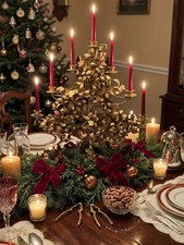 Vintage Italian Tole Christmas Tree Candelabra Hollywood Regency picture