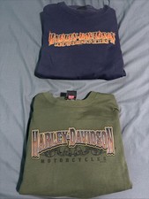 Lot of 2 Harley Davidson Long Sleeve Shirts XL Bravado Baxters OH Cox's SC Biker picture