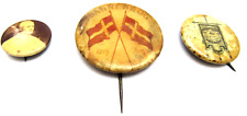 LOT OF 3 ANTIQUE EARLY circa 1900’s PINBACK PINS Pittsburg, Penn. Pope, Denmark? picture
