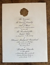 1931 Illinois Governor & General Assembly Abraham Lincoln Tomb Invitation picture