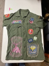 Vintage Style UpCycled, Military Shirt Customized Counter Culture, Music,Peace picture