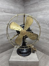 Rare Antique Fort Wayne Electric Works FWEW Stationary Brass Blade Fan READ picture