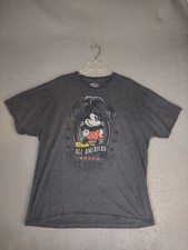 Mickey Mouse Shirt Adult XL 46 48 Gray Short Sleeve Crewneck Disney Pullover picture