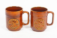 Klein Tools Coffee Mugs Vintage Klein Lineman Logo Brown Ceramic Coffee Mugs picture