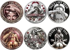 3PCS Heads I Get Tail Coin, Tails I Get Head Coin, Funny “Heads or Tails” Novelt picture