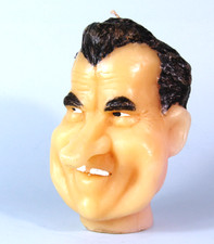 RICHARD NIXON Bust Vintage Wax Candle Sculpture Political Caricature 1970s Rare picture