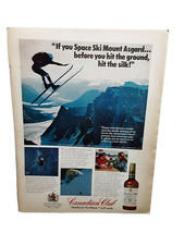 1976 Canadian Club Whisky Space Ski Mount Asgard Original Print Ad vintage 70s picture