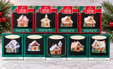 Hallmark Keepsake Old English Village Miniature Christmas Ornaments Lot of 9 picture