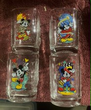 Walt Disney World McDonalds Mickey 2000 Celebration Square Glasses VTG Set of 4 picture