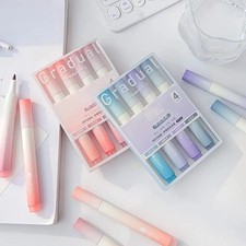 4 PCS Colored Highlighter Pens Set Kawaii School Supplies Marker Pens Cute Korea picture