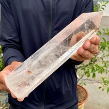 2.2LB Natural clear white crystal obelisk Crystal energy column Reiki healing picture