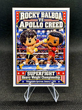 Rocky Balboa vs Apollo Creed Big Head Bobblehead Style Custom ACEO Art Card 🥊 picture