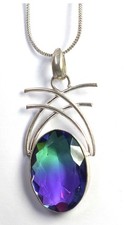 72 Ct Natural Bi-Color Ametrine Pendant Oval Shape 925 Silver IGL Gemstone 6MHS picture