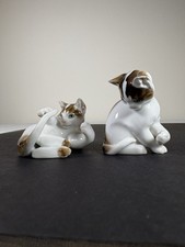 VTG Rosenthal Germany Porcelain Kitten Figurine Pair Theodor Kärner 1159 1160 picture
