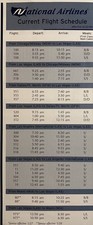 National Airlines Flight Schedule 12/22/99 picture