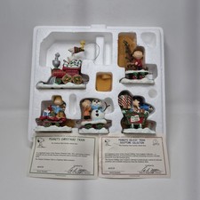 Danbury Mint 1998 Snoopy & Friends Christmas Train 5-Piece Hand Painted Vintage picture
