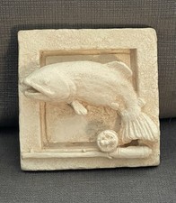 Vintage Michael Gordon Wall Plaster Fish Jumping Over Rod picture