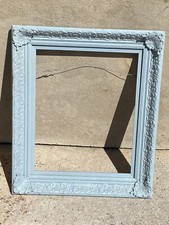 ANTIQUE ORNATE WOOD FRAME POWDER BLUE 26 X 22” picture