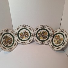 Vtg Wood & Sons Ascot English Village Service Plate Wall Decor #680 Set Of 4 picture