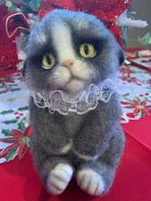 CUSTOM OOAK REALISTIC NEEDLE WOOL FELTED PERSIAN KITTEN CAT BY IHAR FAKREUSKI 8