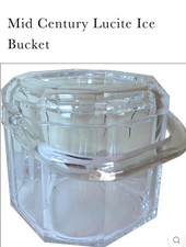 MCM Grainware Carlisle Lucite Acrylic Ice Bucket With Handle Vintage Mid Century picture