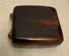 Antique 20s French Celluloid Compact Houbigant Small Torty Plastic picture