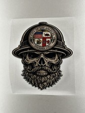 City of Los Angeles Vinyl Sticker with Scull Design And City Seal On Helmet picture