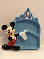 Vintage Disneyland Park Mickey & Castle Blue Divided Plastic Plate picture